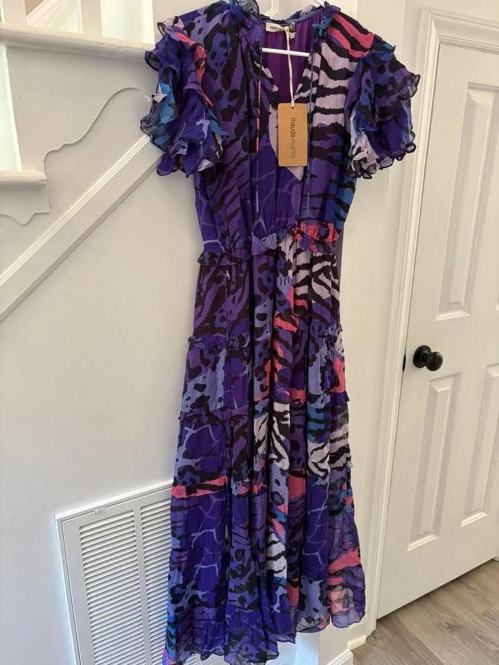 Women’s Purple Floral Tiered Maxi Dress